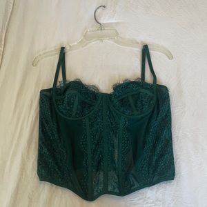 Dealmore Dark Green Corset Top Size: Large